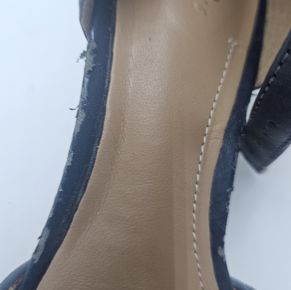 Clarks Artisan Sage Glamor Navy Blue D'Orsay Kitten Heels Size 6 - Picture 10 of 14